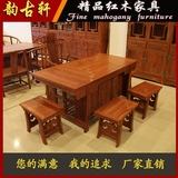 东阳红木家具仿古实木茶桌椅组合中式将军茶台红木茶台茶桌花梨木