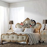 新古典简欧全实木雕花香槟金双人床现代简约婚床法欧式床卧室家具
