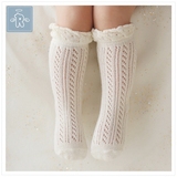 宝宝中筒袜夏薄款女婴儿长筒袜过膝护腿公主袜大网眼透气空调袜子