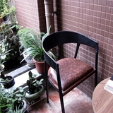 美式铁艺实木餐椅北欧复古餐椅特色餐厅个性餐椅宜家铁皮椅批发