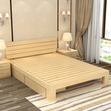 简易实木床双人床1 1.5 1.8米松木床成人床单人床1.2米木床储物