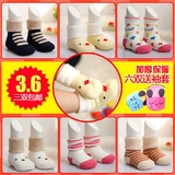 秋冬 加厚婴儿袜子 新生儿棉袜 宝宝0-1-3岁儿童松口保暖毛圈袜