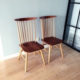 大小温莎椅日式创意中式梳背椅特价黑胡桃木白橡木纯实木简约餐椅