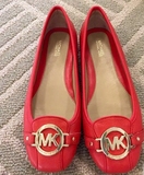 特价断码美国代购正品直邮MK尖头单鞋休闲女鞋高跟logo平底鞋