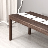 【两点一线】实木餐桌日式家用长方形胡桃木现代北欧宜家饭店家具