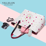 Villelon新款单肩包女包简约小清新甜美通勤手提包女托特包大包包