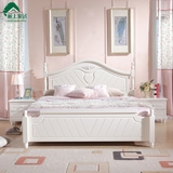 韩式床实木双人床1.8米1.5米白色田园公主床简约欧式床储物床婚床