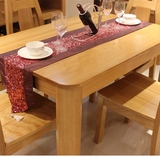 家具实木餐桌榉木吃饭桌长方形一桌6椅1.28米简约308 广州 品牌