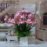 客厅仿真花兰花套装 卧室餐桌摆件花瓶盆栽塑料花绢花装饰花假花