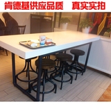 美式铁艺实木肯德基餐桌椅组合4-68人长方形现代简约奶茶店咖啡厅