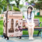 韩版皮箱拉杆箱女款密码箱万向轮行李箱学生旅行箱软箱手拉箱24寸