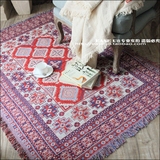 纯棉线毯子外贸编织休闲沙发毯厚床单装饰挂毯块毯小地毯波西米亚
