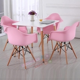宜家伊姆斯椅休闲椅实木创意咖啡椅子 简约时尚洽谈桌椅组合餐椅