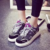 韩国ulzzang 原宿风休闲板鞋女圆头系带学生平底低帮跑步运动女鞋