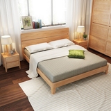 爱乐思 全实木床双人床白蜡木北欧卧室1.5米床1.8米婚床环保家具
