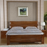 老榆木床全实木1.81.5米简约现代中式双人床卧室套房家具高箱气压
