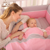 龙之涵夏季婴儿床上用品套件全棉春夏新生儿可拆洗宝宝幸福雨床品