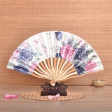 中国古风龙形折扇 出口日本女式复古竹折扇 便携和风舞蹈道具小扇
