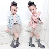 2016春季新品蓬蓬裙套装女童春款 韩版女宝宝外套+连衣裙子两件套