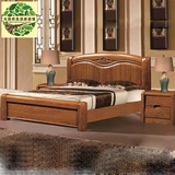 大自然特价包邮实木床榆木床床高箱储物实木床1.8 米双人榆木家具