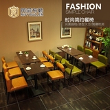 简约 西餐厅咖啡厅桌椅组合甜品奶茶小吃店餐饮桌椅 快餐饭店餐椅