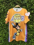 泰国代购 设计师DIY潮牌  米奇 湖人篮球24号 男友风球衣短袖 T恤