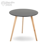 铂莱美圆形餐桌日式现代简约小户型饭桌子北欧全实木榉木腿咖啡桌