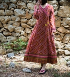 印度长袖连衣长裙长衫袍子尼泊尔哥伦比亚复古民族风波西米亚风