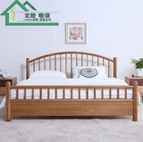 北欧日式橡木床全实木1.8米 环保无漆纯原木卧室家具公主床双人床