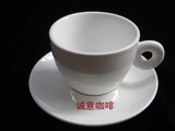 加厚型大号圆手柄纯白色花式意式咖啡杯*卡布奇诺咖啡杯碟意式杯