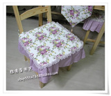 新款椅垫/餐椅垫/椅套/紫玫瑰坐垫/纯棉粗布面料/42*43CM/可定做~
