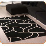 现代简约黑白条纹加厚腈纶地毯客厅茶几垫卧室地毯可定做包邮