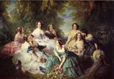 DMC 法国R线 十字绣套件 人物 世界名画 油画 皇后与宫廷贵妇