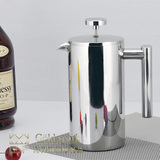 出口德国 高品质304不锈钢双层咖啡壶 茶壶 法压壶 滤压壶 冲茶器