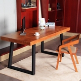 欧美式铁艺复古书桌实木餐桌防锈工作台办公桌写字台会议桌电脑桌