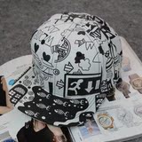 帽子女鸭舌帽夏天韩版潮平沿棒球帽子青少年学生个性涂鸦嘻哈帽潮