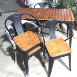 铁艺实木休闲餐桌椅组合酒吧阳台桌椅茶几创意咖啡厅星巴克套装