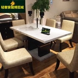 天然白洞石餐桌爵士白大理石餐台椅客厅现代餐台欧式简约饭桌T80A