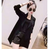 韩版2016春装新品开衫女装中长款加厚针织衫女大衣外套黑色显瘦潮