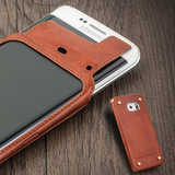 三星s6 edge手机真皮套薄款s6 g9280曲面手机壳g9250皮套保护壳