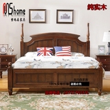 美式做旧家具 法式乡村纯实木婚床复古白橡木双人床1.5米1.8米