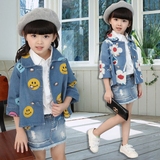 女童牛仔外套2韩版上衣3短款4童装开衫5儿童褂子6岁宝宝春秋外套