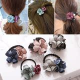 韩国新品 花朵珍珠时尚可爱甜美发带发圈 饰品发饰头饰 扎头发绳
