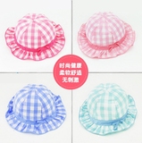 夏季女童婴儿帽子0-6个月纯棉薄款沙滩帽盆帽男女宝宝遮阳帽1-2岁