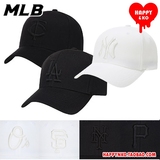 韩国直邮专柜正品MLB代购 16春全体白黑基本鸭舌帽棒球帽 cp11611