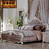 欧曼贵族欧式家具 卧室雕花布艺实木床法式宫廷公主床双人床婚床