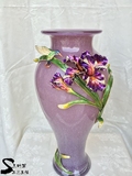 罗比罗丹 幸福鸢尾花瓶 特大 珐琅彩日本进口彩色玻璃 专柜正品