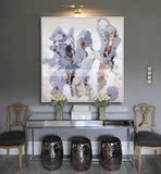 现代简约纯手绘抽象肌理油画样板房客厅沙发玄关背景墙面装饰挂画