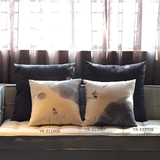 创意特色中式风格抱枕大小号正方形沙发靠垫黑水墨画图案典雅软装