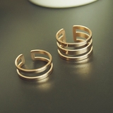 镂空双层戒指 女 玫瑰金开口可调节大小 钛钢戒指 潮流个性 彩金
